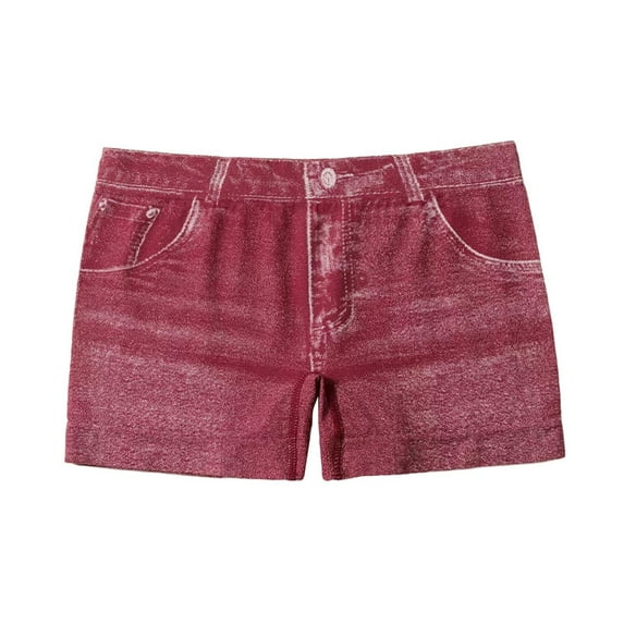 Prolriy Jean Shorts Womens Faux Jeans Shorts for Women Summer Mid Stretchy Denim Shorts Butt Lifting Slimming Ripped Shorts Womens Shorts Purple M