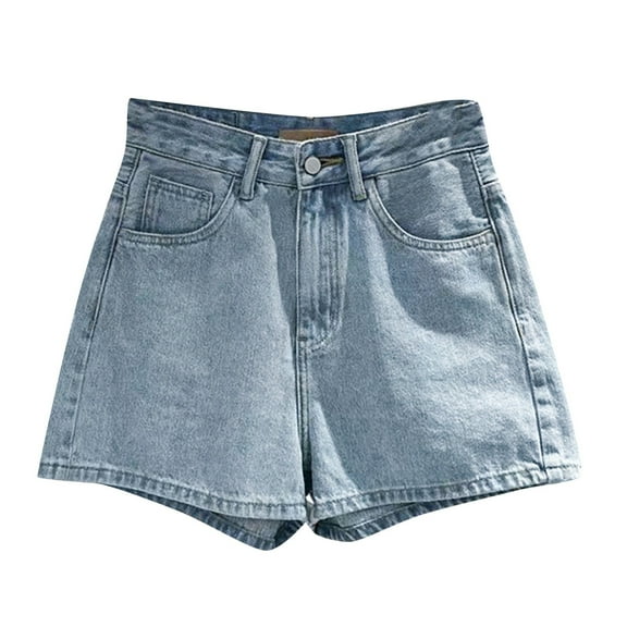 Prolriy Jean Shorts Womens, Summer Women's Rolled up Skinny Denim Shorts Retro and Fashionable Chic and Simple A Line Short Pants Women's Shorts Light Blue S