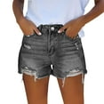 thumbnail image 1 of Prolriy Jean Shorts Womens, Women Denim Shorts High Waist Cut Off Ripped Shorts with Pockets Stretchy Distressed Jorts Women's Shorts Grey S, 1 of 7