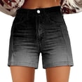 thumbnail image 1 of Prolriy Jean Shorts Womens, Womens Casual High Waist Denim Shorts Relaxed Fit Artretro Printed Floral Shorts with Pockets Women's Shorts Black L, 1 of 3