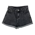 thumbnail image 1 of Prolriy Jean Shorts for Women, Women Denim Vintage Summer Basic Simple High Waist Shorts Womens Shorts Womens Jeans Grey M, 1 of 3