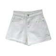 thumbnail image 1 of Prolriy Jean Shorts for Women, Women Denim Vintage Summer Basic Simple High Waist Shorts Womens Shorts Womens Jeans White XL, 1 of 3
