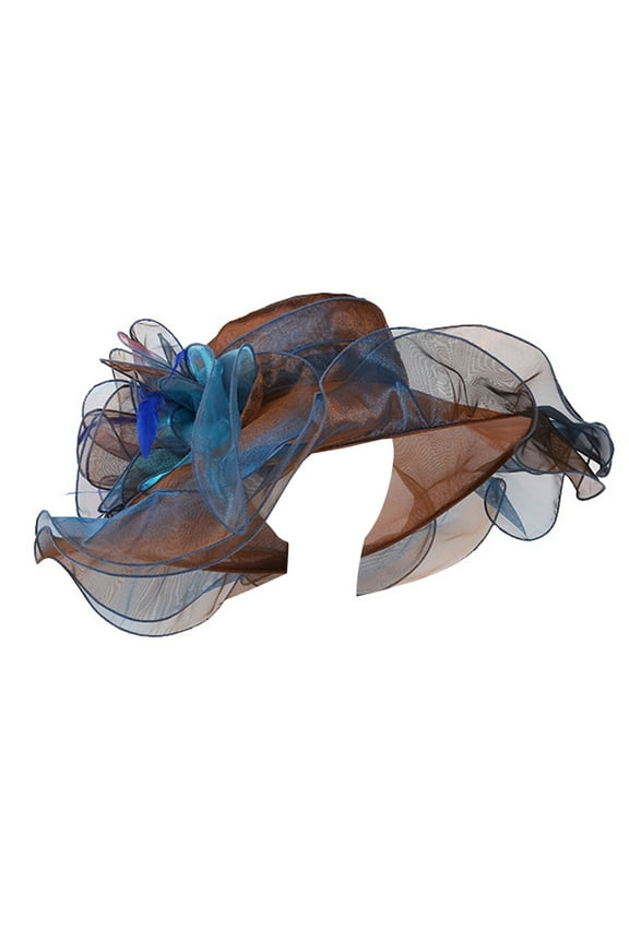 Kenntucky Derby Hats for Women British European and American Multi Color Hat Elegant Personality Spring and Summer Outer Sun Visor Fascinators Hats for Women Coffee