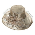 thumbnail image 1 of Prolriy  Derby-Inspired, Spring Fascinator  Hats for Women, Women's Vintage Floral Mesh Sun Hat Beach Sun Hat with Sun Tea Party Hats for Women Khaki, 1 of 5