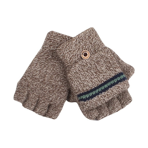 Prolriy Kids Snow Gloves Finger Gloves Gloves Half Children's Winter Knit -Yarn Boy Gloves Big Gloves Toddler Snow Gloves Multicolor2
