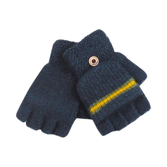 Prolriy Kids Snow Gloves Finger Gloves Gloves Half Children's Winter Knit -Yarn Boy Gloves Big Gloves Toddler Snow Gloves Multicolor6