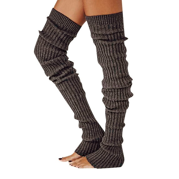 Prolriy Leg Warmers Knee Over Girls Cotton Socks Thigh Stockings Women Ladies Warm The High Long Socks Leg Warmers for Women Grey One Size