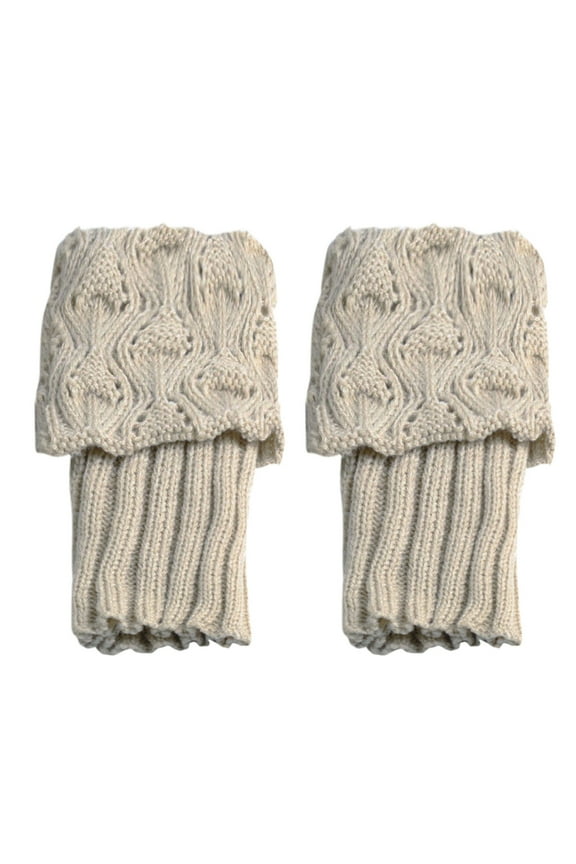 Prolriy Leg Warmers for Women Leg Warmers for Women for Winter 80s Ribbed Knit Leg Warmer Winter Warm Long Boot Socks Women's Leg Warmers Beige