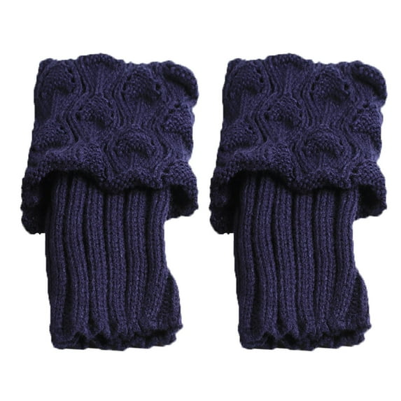 Prolriy Leg Warmers for Women Leg Warmers for Women for Winter 80s Ribbed Knit Leg Warmer Winter Warm Long Boot Socks Women's Leg Warmers Dark Blue