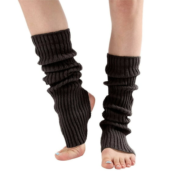 Prolriy Leg Warmers for Women Winter Long Leg Warmer Womens Men 80S Ribbed Knit Dance Sports Leg Warmer Women's Leg Warmers Grey