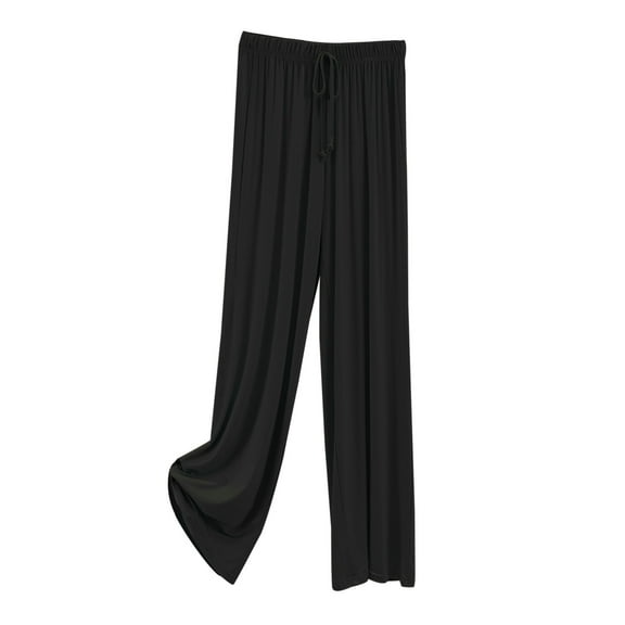 Prolriy Lounge Pants Women, Summer Lightweight Casual Straight Leg Pants for Women New Summer Style High Waisted Lightweight Modal Pajama Pants Women's Pants Black M