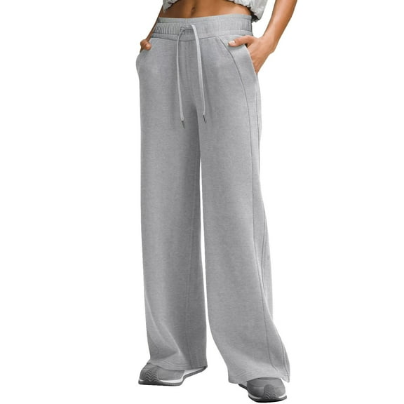Prolriy Lounge Pants Women, Women's Wide Leg Sweatpants Pants 2025 Flowy Casual Pants Elastic Waisted Sweatpants Pants Women's Pants Grey S