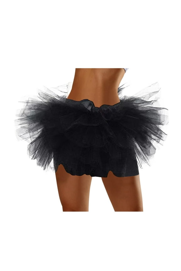Mardi Gras Outfit for Women Five Layer American Mesh Cake Skirt Tutu Skirt Mesh Skirt Cosplay Tutu Skirt Beach Adult Five Layer Tu Tu Skirt Tutu for Women Adults Skirts for Women Black