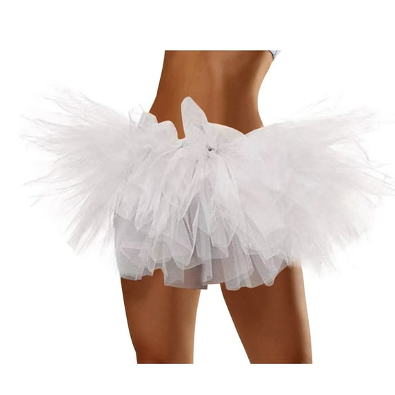 Prolriy Mardi Gras Outfit for Women Five Layer American Mesh Cake Skirt Tutu Skirt Mesh Skirt Cosplay Tutu Skirt Beach Adult Five Layer Tu Tu Skirt Tutu for Women Adults Skirts for Women White