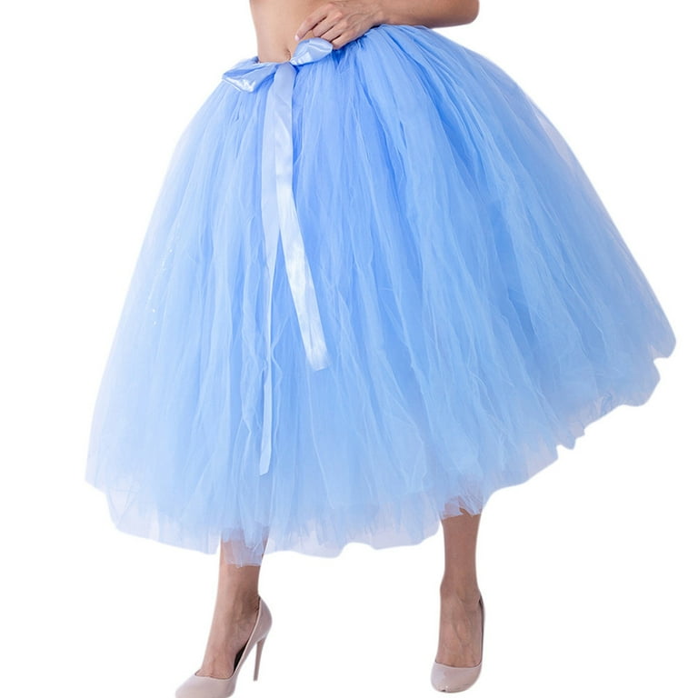 Prolriy Mardi Gras Outfit for Women Mesh Tulle Tutu Skirt