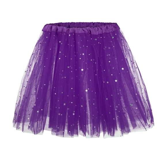 Prolriy Mardi Gras Outfit for Women, Tutu for Women Adults Skirt Cosplay Women Petticoat Princess Cute Underskirt Petticoat Ballet Swing Skirts for Women Dark Purple