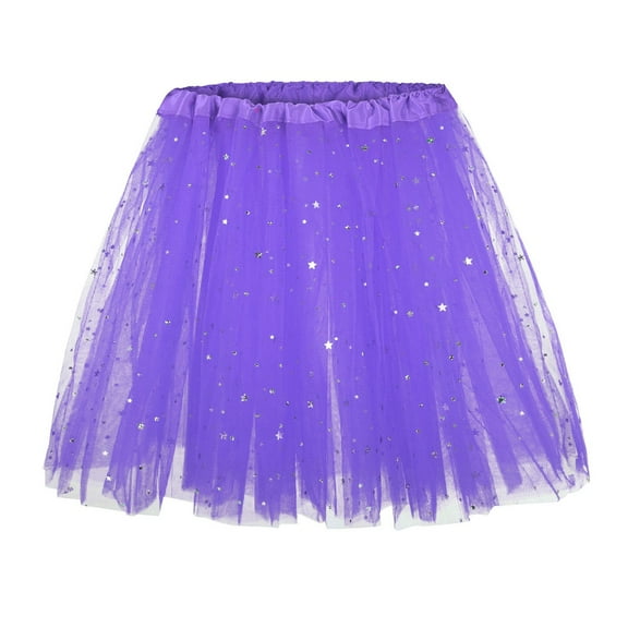 Prolriy Mardi Gras Outfit for Women, Tutu for Women Adults Skirt Cosplay Women Petticoat Princess Cute Underskirt Petticoat Ballet Swing Skirts for Women Purple