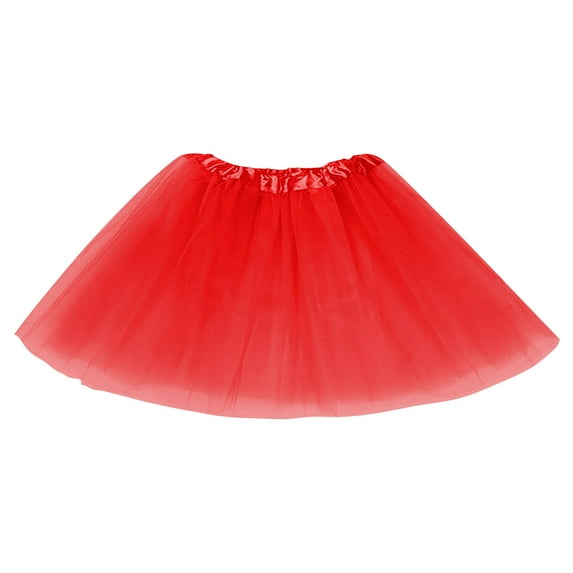 Prolriy Mardi Gras Outfit for Women, Women Plus Size Soild Color Dress Short Fashion Pleated Tutu Dance Skirt Tutu for Women Adults Skirts for Women Red