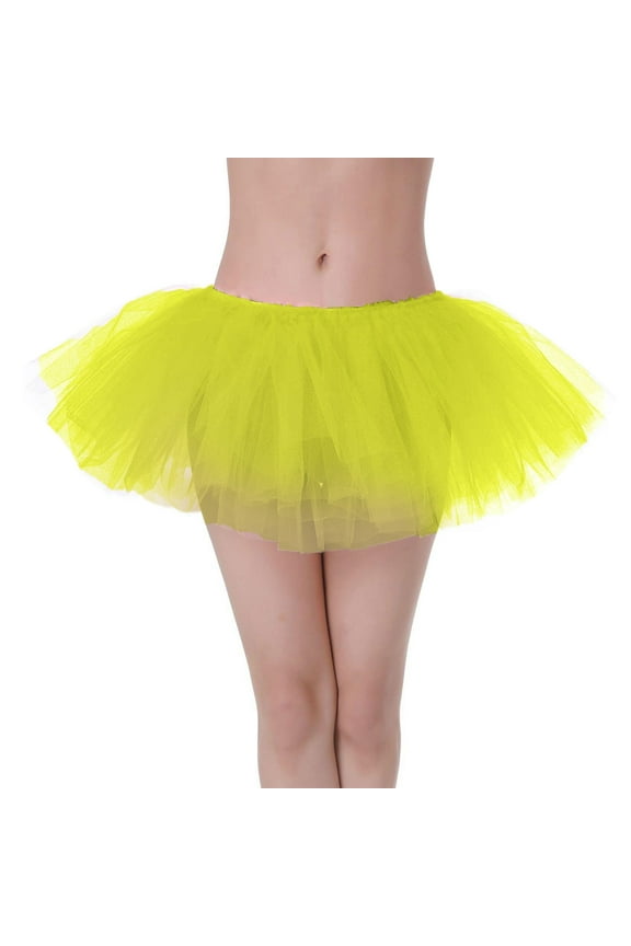 Mardi Gras Outfit for Women, Women's Adult Puffy Skirt 5 Layer Cake Tutu Skirt Tutu for Women Adults Skirts for Women Yellow