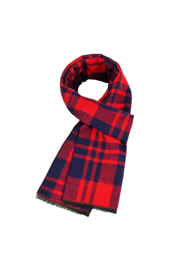 Men Scarf Winter Mens Fashion Warm Long Soft Plaid All Matching Scarf Scarf for Men Red