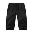 thumbnail image 1 of Prolriy Mens Pants Linen Pants Men, Men Capri Pants Baggy  Pants Drawstring Yoga Beach Pants Men's Pants Black XXXL, 1 of 3