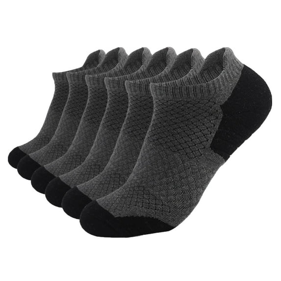 Prolriy Mens Socks Low With Cushioning Running Socks Cut Athletic Breathable 6 Socks and Pairs Men Ankle Women Socks Sports Socks for Men Dark Gray XL