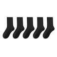 thumbnail image 1 of Prolriy Mens Socks, Mens Dress Socks 5 Socks Men's Summer Socks Absorbent Mid Tube Socks Black Business Sports Stockings Socks for Men Black1, 1 of 9