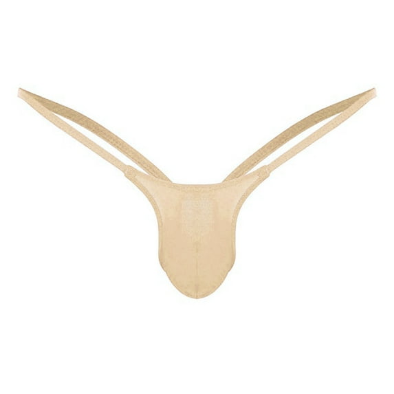 Prolriy Mens Thongs G-String Back Mens Briefs Thong Open Low Underwear Waist Underpants Mens Underwear Khaki L