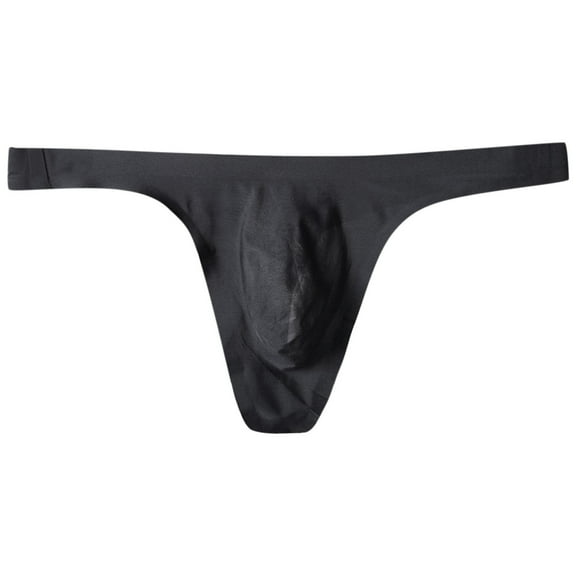 Prolriy Mens Thongs Men Fashion Underpants Solid Briefs Underwear Pants Mens Underwear Black L