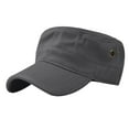 thumbnail image 1 of Prolriy Military Cadet Hats for Men Adult Casual Fashion Solid Adjustable Outdoor Sunshade Breathable Hat Army Baseball Cap Grey One Size, 1 of 4