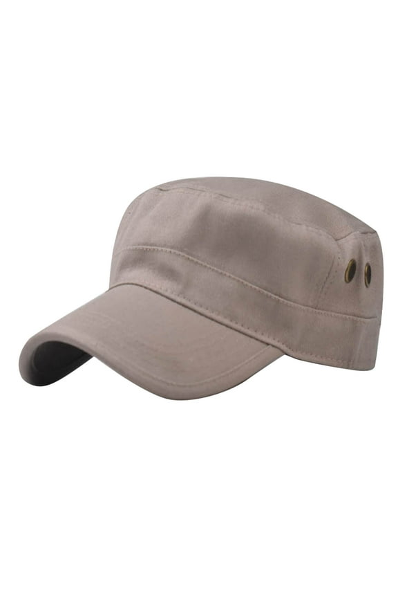 Military Cadet Hats for Men Adult Casual Fashion Solid Adjustable Outdoor Sunshade Breathable Hat Army Baseball Cap Khaki One Size