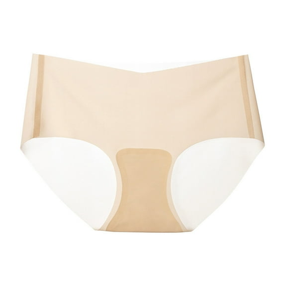 Prolriy Mulberry Silk Seamless Panties for Women, Women's Underwear Ice Breathable Briefs Womens Underwear Beige L