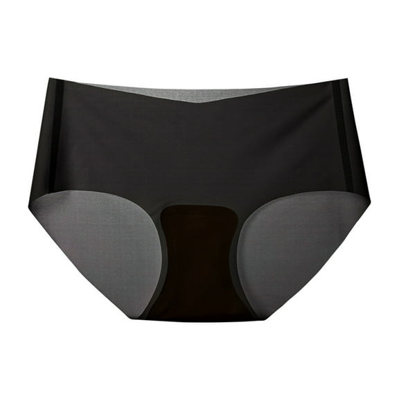 Prolriy Mulberry Silk Seamless Panties for Women, Women's Underwear Ice Breathable Briefs Womens Underwear Black M
