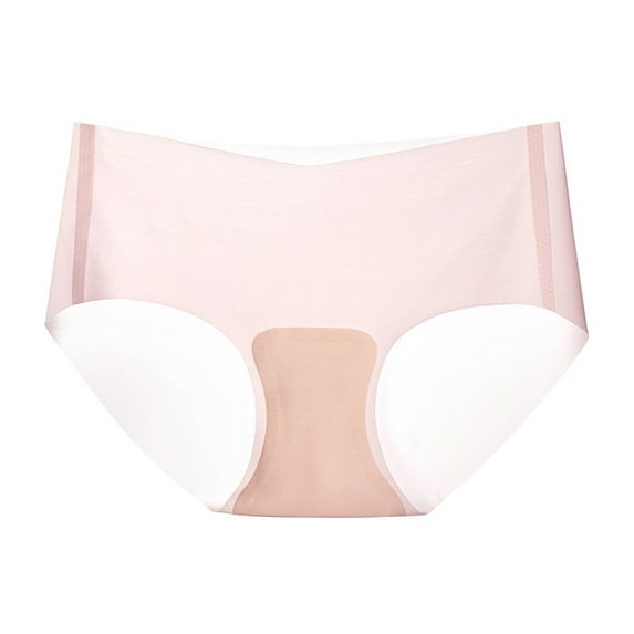 Prolriy Mulberry Silk Seamless Panties for Women, Women's Underwear Ice Breathable Briefs Womens Underwear Pink L
