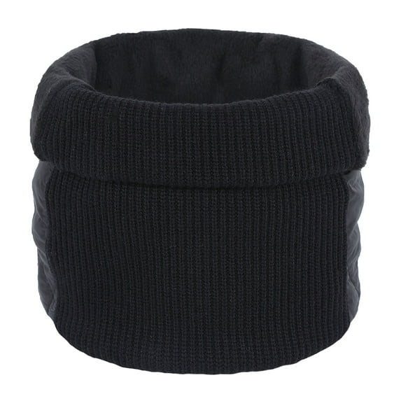 Prolriy Neck Gaiter Velvet Scarf Outdoor Neck Sleeve Thickened Warm Scarf Knitted Splicing Color Pullover Neck Sleeve High Neck Neck Warmer Scarf for Women Black