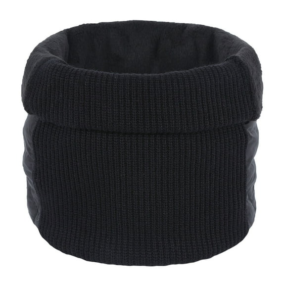 Prolriy Neck Gaiter Velvet Scarf Outdoor Neck Sleeve Thickened Warm Scarf Knitted Splicing Color Pullover Neck Sleeve High Neck Neck Warmer Scarf for Women Black
