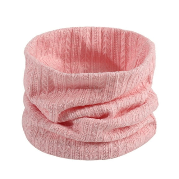 Prolriy Neck Gaiter Winter Wool Knitted Neck Scarf Warm Scarf Mens and Womens Neck Scarf Neck Warmer Scarf for Women Pink