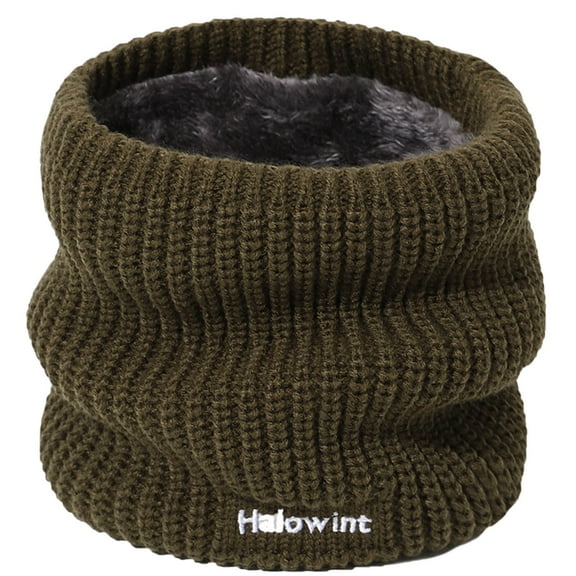 Prolriy Neck Gaiter Women&Men Winter Slouchy Knit Warm Scarf Knitted Wool Bib Windproof Scarf Neck Warmer Scarf for Women Green