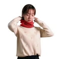 thumbnail image 1 of Prolriy Neck Gaiter Women&Men Winter Slouchy Knit Warm Scarf Knitted Wool Bib Windproof Scarf Neck Warmer Scarf for Women Red, 1 of 7