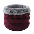 thumbnail image 1 of Prolriy Neck Warmer Acrylic Scarf Warm Fleece Neck Sleeve High Neck Thickened Wool Single Loop Sleeve Scarf for Women Wine, 1 of 3