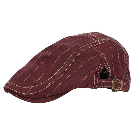 Prolriy Newsboy Hats for Men Flat Mens Hats Mens Womens Simple Washable Breathable Cap Striped British Retro Forward Hat Cabbie Beret Hats for Men Red