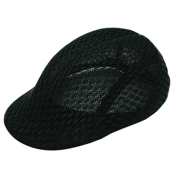 Prolriy Newsboy Hats for Men Flat Mens Hats Women's Comfortable Autumn and Linen Breathable Men's Cap Mesh Baseball Caps Cabbie Beret Hats for Men Black
