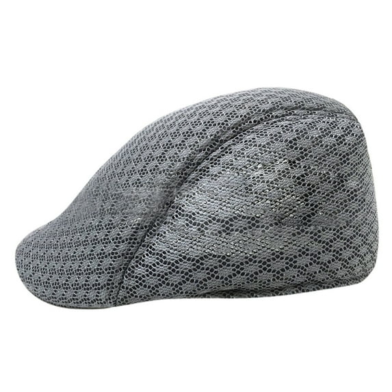 Prolriy Newsboy Hats for Men Flat Mens Hats Women's Comfortable Autumn and Linen Breathable Men's Cap Mesh Baseball Caps Cabbie Beret Hats for Men Dark Gray