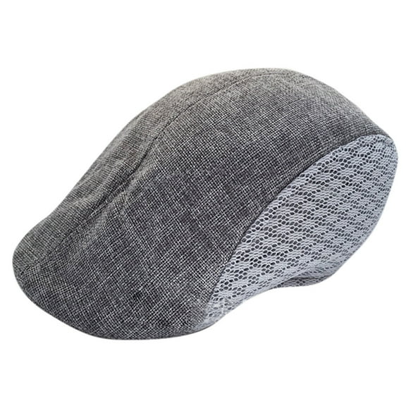 Prolriy Newsboy Hats for Men Flat Mens Hats Men's and Women's Autumn Comfortable Breathable Mesh Cap Cabbie Beret Hats for Men Grey