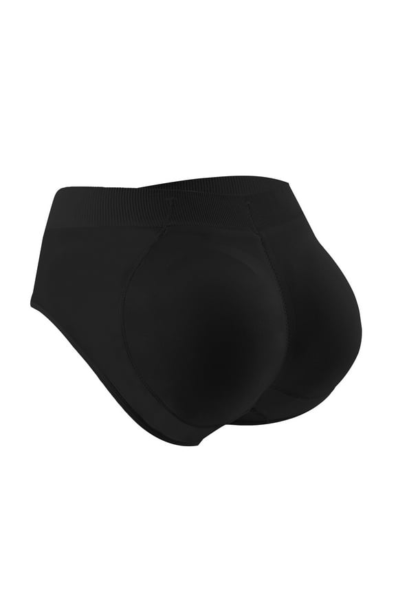 Padded Butt Underwear for Women, Women's Solid Color Detachable Hip Pad Peach Hip Shaping Underwear Pants Womens Underwear Black L