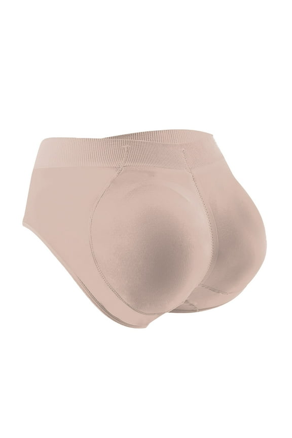 Padded Butt Underwear for Women, Women's Solid Color Detachable Hip Pad Peach Hip Shaping Underwear Pants Womens Underwear Khaki S