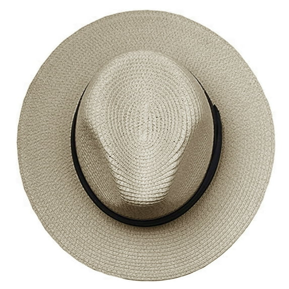 Prolriy Panama Hat Men Fedora Hats Foldable Color Panama Wide Solid Sun Hat Fashion Beach Womens Hat Baseball Caps Sun Hats for Women A