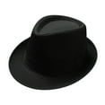 thumbnail image 1 of Prolriy Panama Hat Men Fedora Hats Men and Women Unisex British Solid Color Jazz Hat Sun Hats for Women Black, 1 of 3