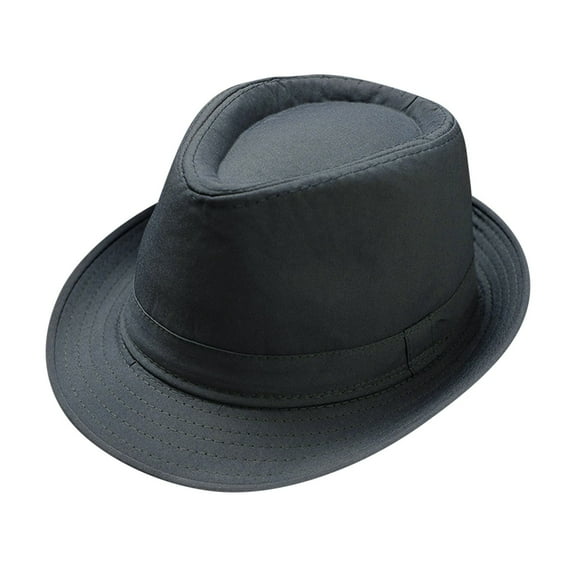 Prolriy Panama Hat Men Fedora Hats Men and Women Unisex British Solid Color Jazz Hat Sun Hats for Women Grey