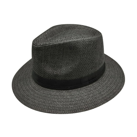 Prolriy Panama Hat Men Fedora Hats Unisex Fashion Solid Color British Sun Hat Wide Brim Hat Adult Jazz Hat Jazz Hat Sun Hats for Women Black